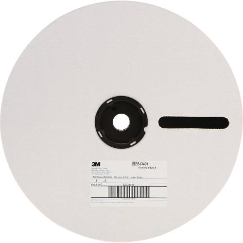 Plasticizer Resistant Fastener, Loop, 50 yds x 1", Adhesive, Black Ottawa Fastener Supply