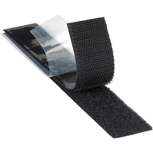 Plasticizer Resistant Fastener, Loop, 50 yds x 2", Adhesive, Black Ottawa Fastener Supply
