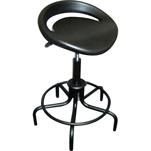 6000 Series Oversized Stool, Stationary, Adjustable, 25" - 30", Polyurethane Seat, Black Ottawa Fastener Supply
