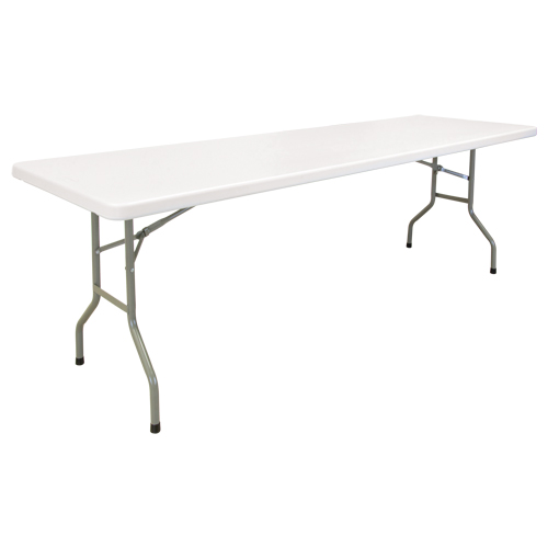 Folding Table, Rectangular, 96" L x 30" W, Polyethylene, White Ottawa Fastener Supply
