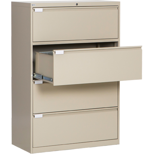 Classeur lat&eacute;ral, Acier, 4 tiroirs, 36" la x 18" p x 53-3/8" h, Beige Ottawa Fastener Supply