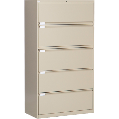 Classeur lat&eacute;ral, Acier, 5 tiroirs, 36" la x 18" p x 65-1/2" h, Beige Ottawa Fastener Supply