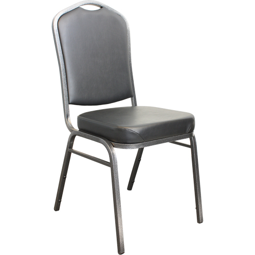 Stacking Chairs, Vinyl, 37" High, 275 lbs. Capacity, Black Ottawa Fastener Supply