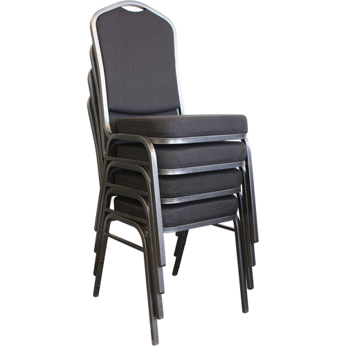 Chaises empilables, Tissu, Hauteur 37", Capacit&eacute; 275 lb, Noir Ottawa Fastener Supply