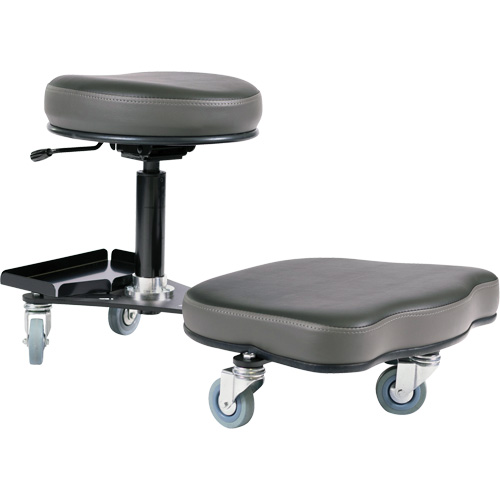 Chaise ergonomique Flex, Vinyle, Noir/gris Ottawa Fastener Supply