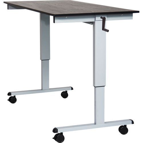 Adjustable Stand-Up Desk, Stand-Alone Desk, 48-1/2" H x 59" W x 29-1/2" D, Black Ottawa Fastener Supply