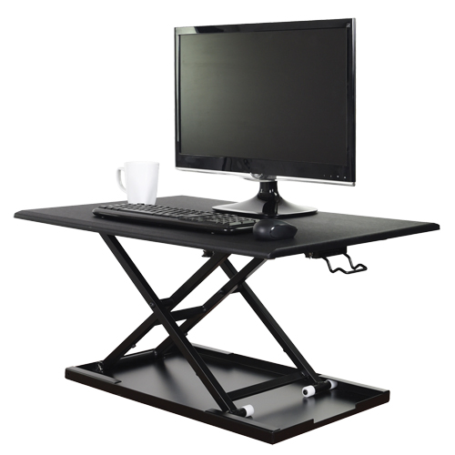 Adjustable Stand-Up Desk, Desktop Unit, 15-3/4" H x 31-1/2" W x 22-1/2" D, Black Ottawa Fastener Supply