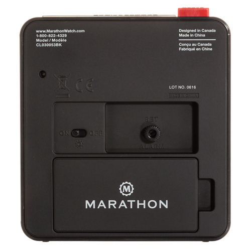 R&eacute;veille-matin de bureau, Analogique, &agrave; piles, 3,5" la x 1,5" p x 3,75" h, Noir Ottawa Fastener Supply