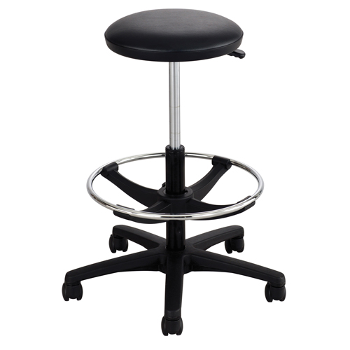Tabouret &agrave; hauteur ajustable, &agrave; dessin, Ajustable, 22" - 32", Vinyle Si&egrave;ge, Noir Ottawa Fastener Supply