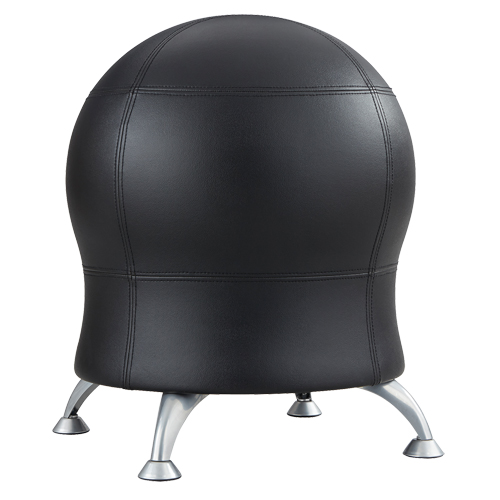 Zenergy Ball Chair, Vinyl, Black, 250 lbs. Capacity Ottawa Fastener Supply