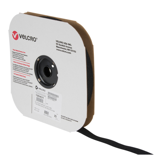 Fastener Tape, Loop, 25 yds x 1", Sew-On, Black Ottawa Fastener Supply