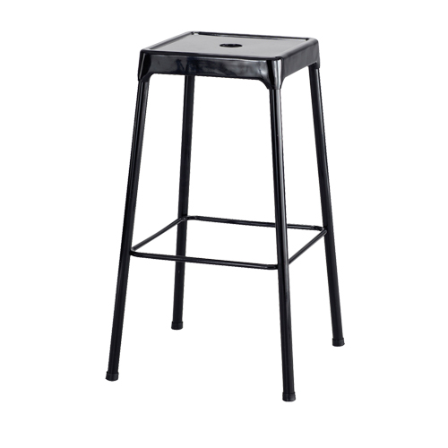 Bistro Stool, Stationary, Fixed, 29", Steel Seat, Black Ottawa Fastener Supply