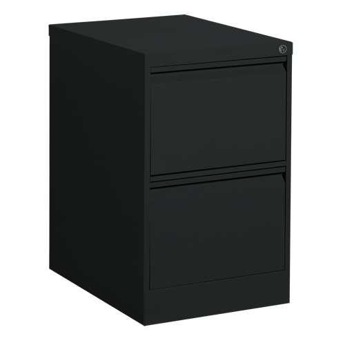 Vertical Filing Cabinet, Steel, 2 Drawers, 18-1/7" W x 25" D x 29" H, Black Ottawa Fastener Supply