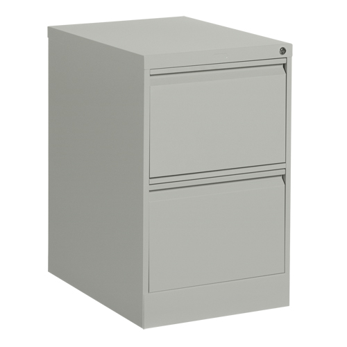 Vertical Filing Cabinet, Steel, 2 Drawers, 18-1/7" W x 25" D x 29" H, Grey Ottawa Fastener Supply