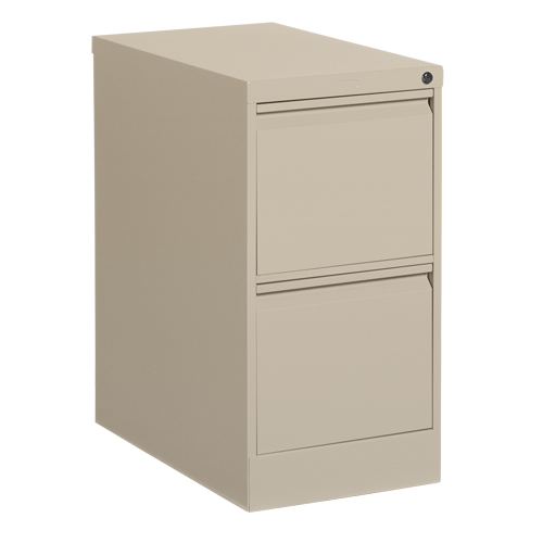 Vertical Filing Cabinet, Steel, 2 Drawers, 15-1/7" W x 25" D x 29" H, Beige Ottawa Fastener Supply