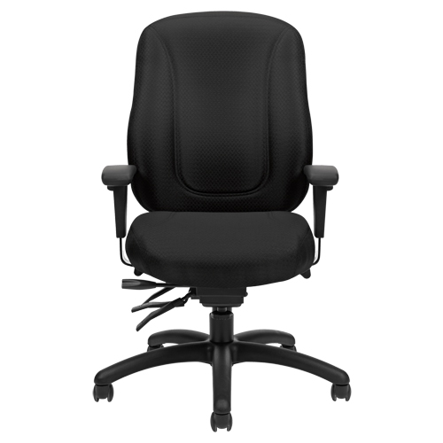Overtime High Back Chair, Fabric, Black, 300 lbs. Capacity Ottawa Fastener Supply