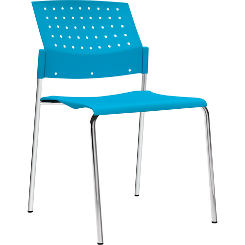 Chaises sans accoudoirs empilables, Plastique, Hauteur 33", Capacit&eacute; 300 lb, Bleu Ottawa Fastener Supply