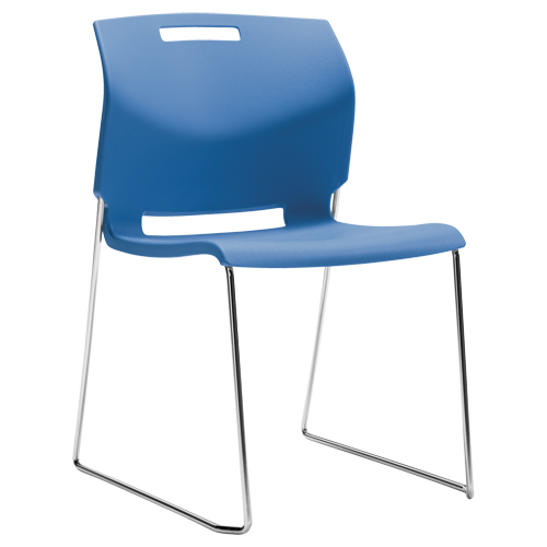 Chair, Plastic, 32-1/2" High, 300 lbs. Capacity, Blue Ottawa Fastener Supply