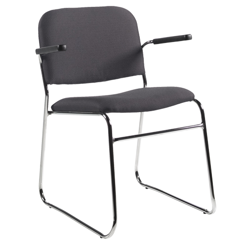 Chair, Fabric, 30" High, 200 lbs. Capacity, Black Ottawa Fastener Supply