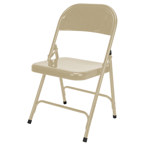 Folding Chair, Steel, Beige, 300 lbs. Weight Capacity Ottawa Fastener Supply