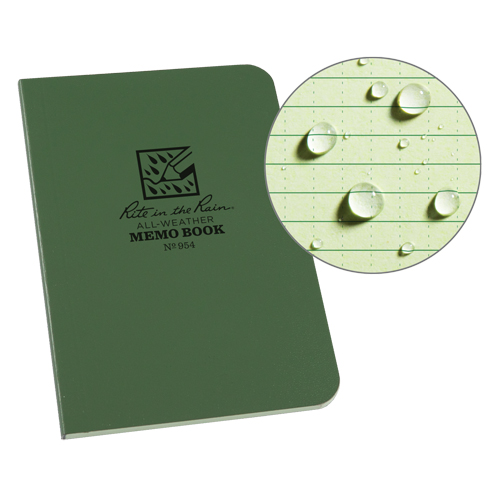 Memo Book, Soft Cover, Green, 112 Pages, 3-1/2" W x 5" L Ottawa Fastener Supply