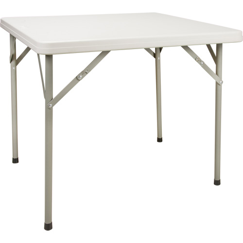 Folding Table, Square, 34" L x 34" W, Polyethylene, White Ottawa Fastener Supply