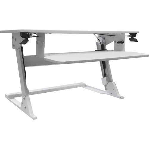 Goya Sit-Stand Workstation, Desktop Unit, 21" H x 35-2/5" W x 24" D, White Ottawa Fastener Supply