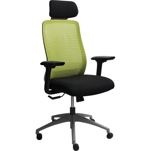 Era Series Adjustable Office Chair with Headrest, Fabric/Mesh, Green, 275 lbs. Capacity Ottawa Fastener Supply