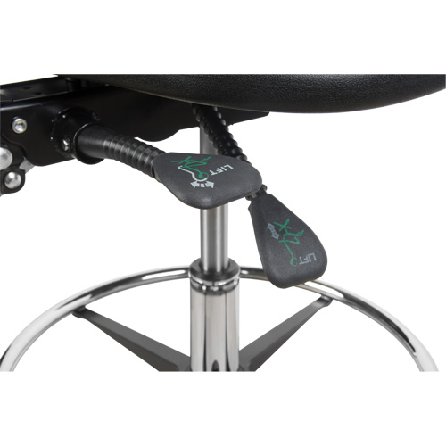 Heavy-Duty Ergonomic Stool, Stationary, Adjustable, 39” - 48”, Polyurethane Seat, Black Ottawa Fastener Supply