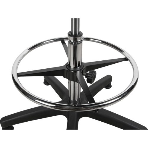 Heavy-Duty Ergonomic Stool, Stationary, Adjustable, 39” - 48”, Polyurethane Seat, Black Ottawa Fastener Supply