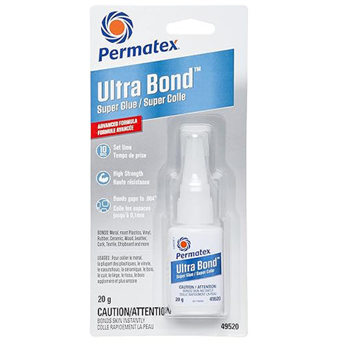 Ultra Bond Fast Drying Super Glue Adhesive, 20 g, Bottle, Clear Ottawa Fastener Supply