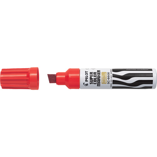 Super Colour Jumbo Permanent Marker, Red, Chisel Tip Ottawa Fastener Supply