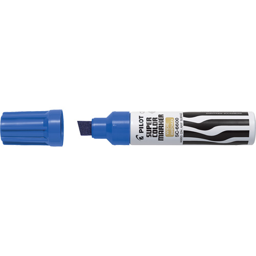 Super Colour Jumbo Permanent Marker, Chisel, Blue Ottawa Fastener Supply