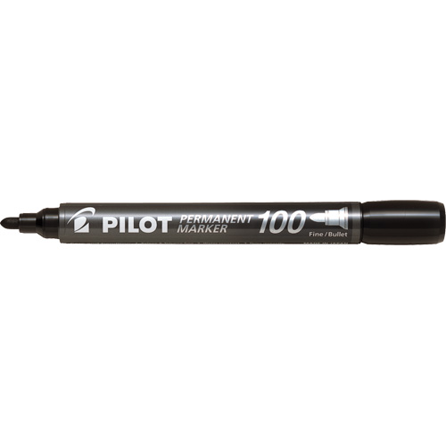 Pilot 100 Permanent Marker, Bullet, Black Ottawa Fastener Supply