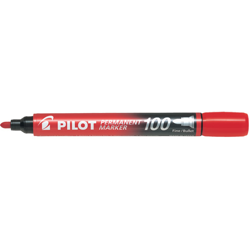 Series 100 Permanent Marker, Bullet, Red Ottawa Fastener Supply