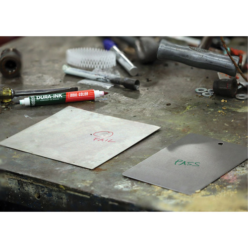 Markal&reg; Dura-Ink&reg; Dual Colour Permanent Ink Marker, Green/Red, Bullet Tip Ottawa Fastener Supply