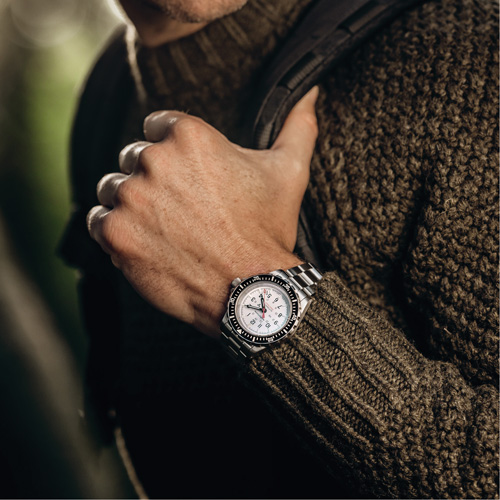 Arctic Edition Large Diver's Automatic GSAR Watch with Stainless Steel Bracelet, Digital, Battery Operated, 41 mm, Silver Ottawa Fastener Supply