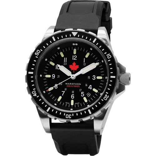 Red Maple Jumbo Diver's Quartz Watch, Digital, Battery Operated, 46 mm, Black Ottawa Fastener Supply