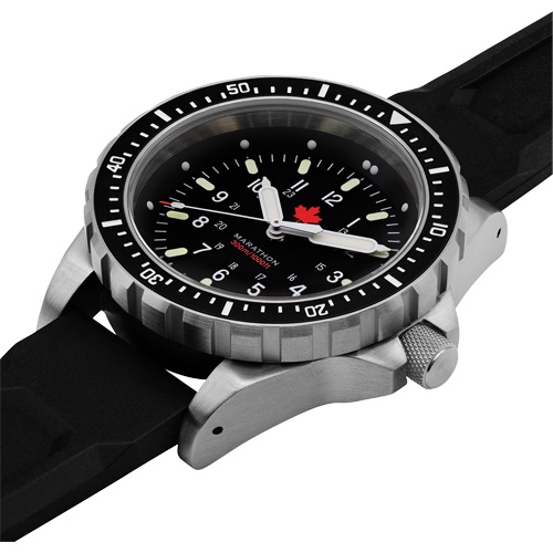 Red Maple Jumbo Diver's Quartz Watch, Digital, Battery Operated, 46 mm, Black Ottawa Fastener Supply