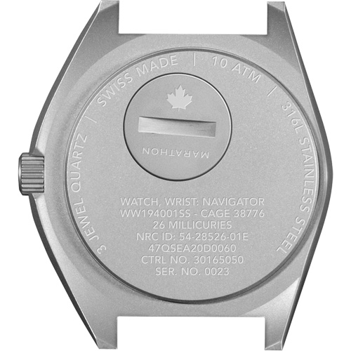 Montre Steel Navigator sur ensemble bracelet en caoutchouc noir de trois morceaux, Num&eacute;rique, &agrave; piles, 41 mm, Noir Ottawa Fastener Supply