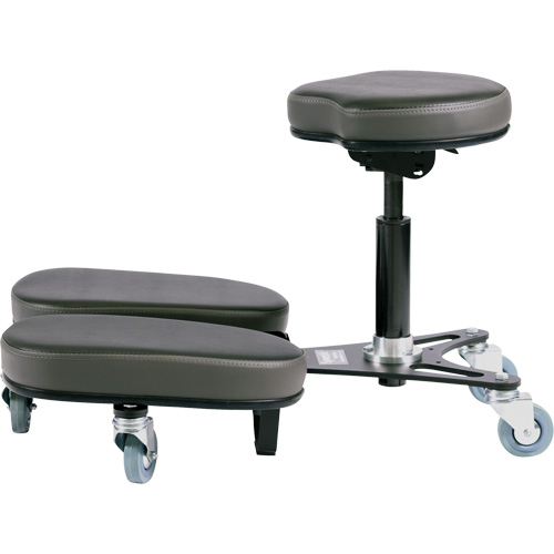 STAG4 Adjustable Kneeling Chair, Vinyl, Black/Grey Ottawa Fastener Supply