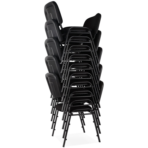 Stacking Chairs, Fabric, 32" High, 250 lbs. Capacity, Black Ottawa Fastener Supply