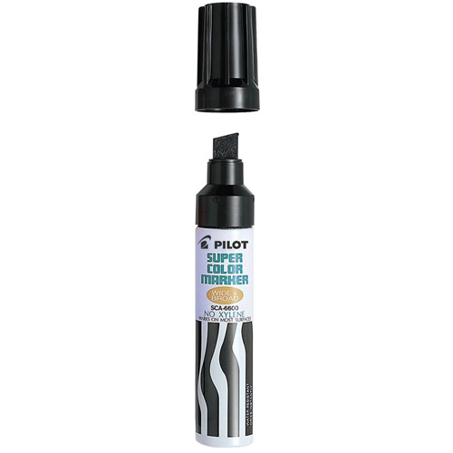 Refillable Super Colour Permanent Marker, Chisel, Black Ottawa Fastener Supply