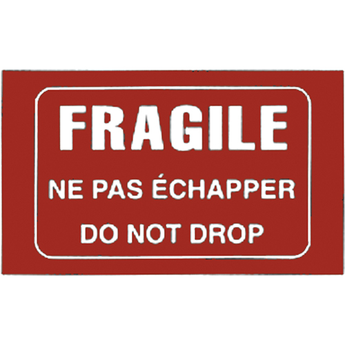 "Fragile" Bilingual Special Handling Labels, 5" L x 3" W, White on Red Ottawa Fastener Supply