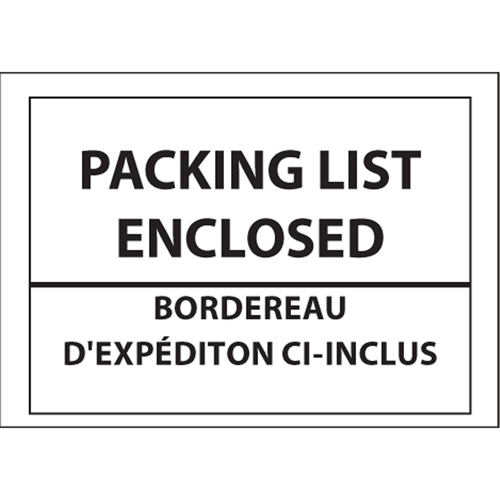 Packing List Envelopes, 4" L x 5" W, Backloading Style Ottawa Fastener Supply