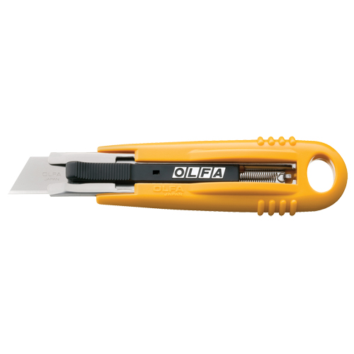 Self-Retracting Safety Knife, 19 mm, Carbon Steel, Heavy-Duty, Plastic Handle Ottawa Fastener Supply
