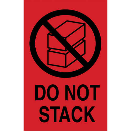 "Do Not Stack" International Shipping Labels, 6" L x 4" W, Black on Red Ottawa Fastener Supply