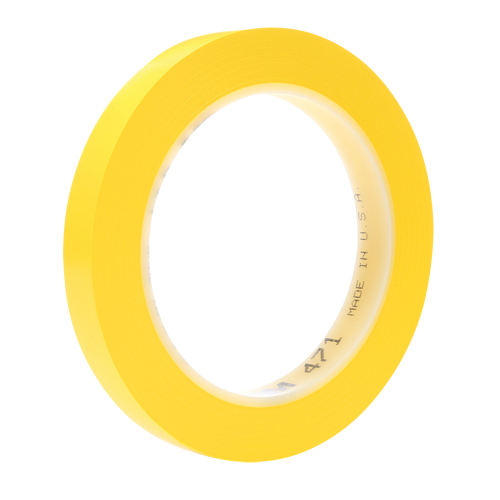 471 Vinyl Tape, 38 mm (1-1/2") W x 32.9 m (108') L, 5.3 mils, Yellow Ottawa Fastener Supply
