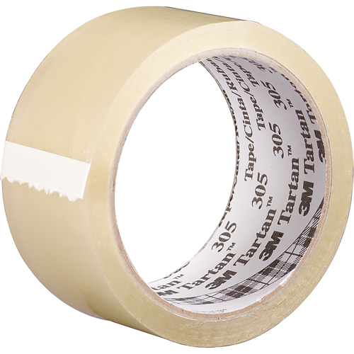 Tartan 305 Box Sealing Tape, Acrylic Adhesive, 1.6 mil, 48 mm (2") x 100 m (328') Ottawa Fastener Supply