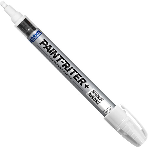 Paint-Riter&reg;+ Detergent Removable Paint Marker, Liquid, White Ottawa Fastener Supply